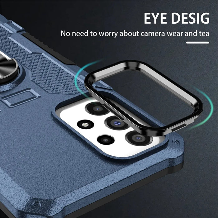 For Samsung Galaxy S23 Phone Case Ring Kickstand PC + TPU Shockproof Cover - Blue - 6