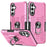 For Samsung Galaxy S25+ / S24+ Phone Case Ring Kickstand PC + TPU Shockproof Cover - Pink - 1