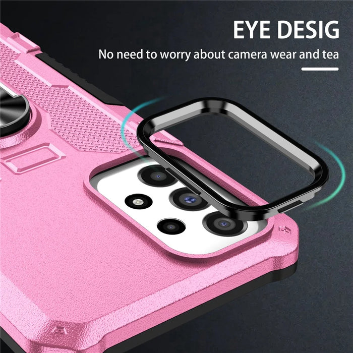 For Samsung Galaxy S25+ / S24+ Phone Case Ring Kickstand PC + TPU Shockproof Cover - Pink - 6