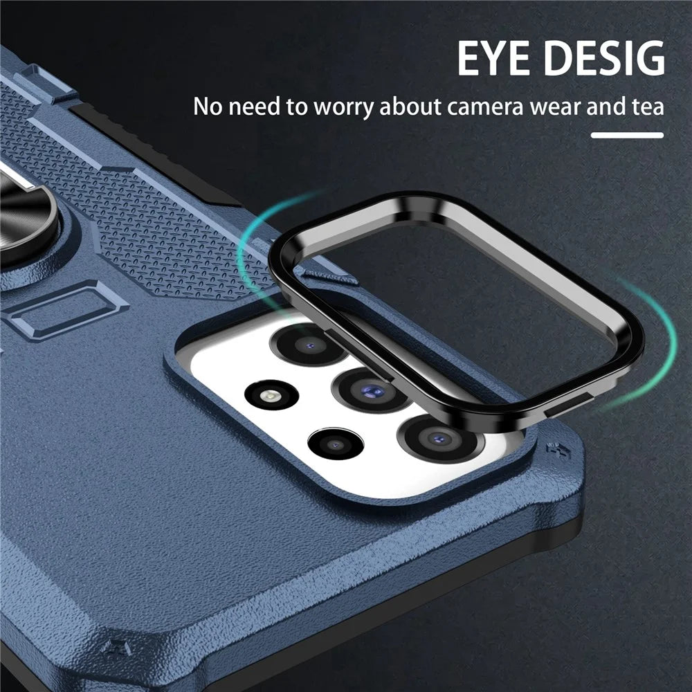 For Samsung Galaxy S24 Ultra Phone Case Ring Kickstand PC + TPU Shockproof Cover - Blue - 6