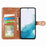 For Samsung Galaxy A56 5G Case Leather Phone Case Wallet Stand Cover with Wrist Strap - Brown - 2