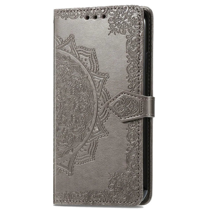 For Samsung Galaxy A56 5G Case Wallet Mandala Flower Leather Phone Cover Stand View - Grey - 5