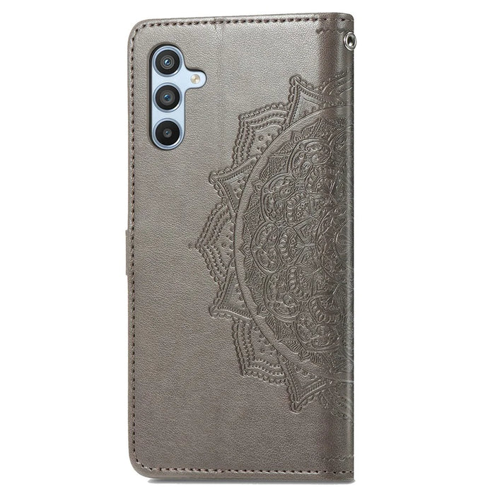 For Samsung Galaxy A56 5G Case Wallet Mandala Flower Leather Phone Cover Stand View - Grey - 6