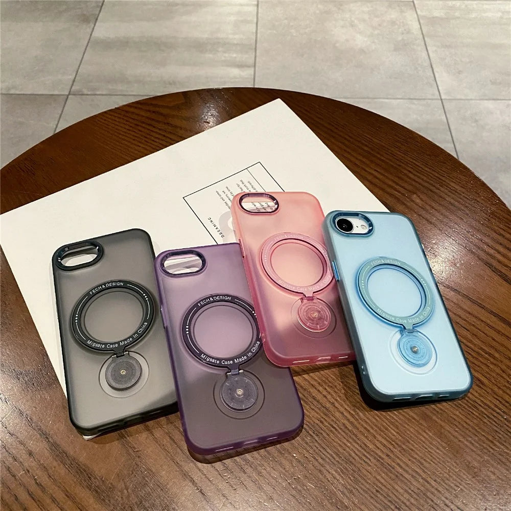 For iPhone 17e / 16e Case Compatible with MagSafe Kickstand TPU + PC Phone Back Cover - Transparent Blue - 5