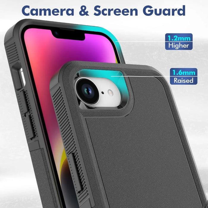 For iPhone 17e / 16e Case 2 in 1 PC + TPU Shockproof Phone Cover - Black - 2