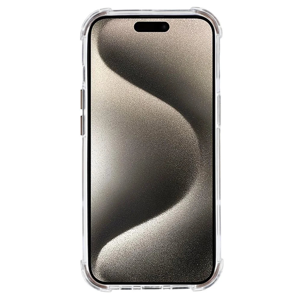 For iPhone 15 Magnetic Clear Case Shockproof Hybrid Phone Shell with Camera Lens Frame Kickstand - Brown - 2