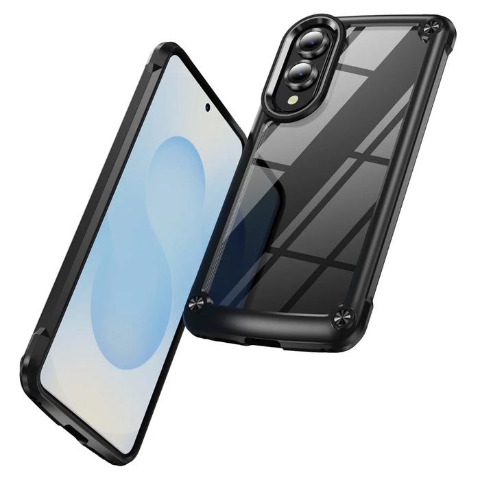 For Samsung Galaxy S25 Edge Case Anti-Drop Alloy Lens Frame PC + TPU Phone Cover - Black - 2