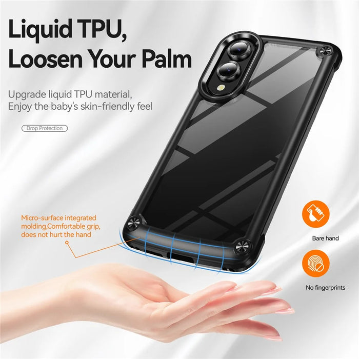 For Samsung Galaxy S25 Edge Case Anti-Drop Alloy Lens Frame PC + TPU Phone Cover - Black - 4