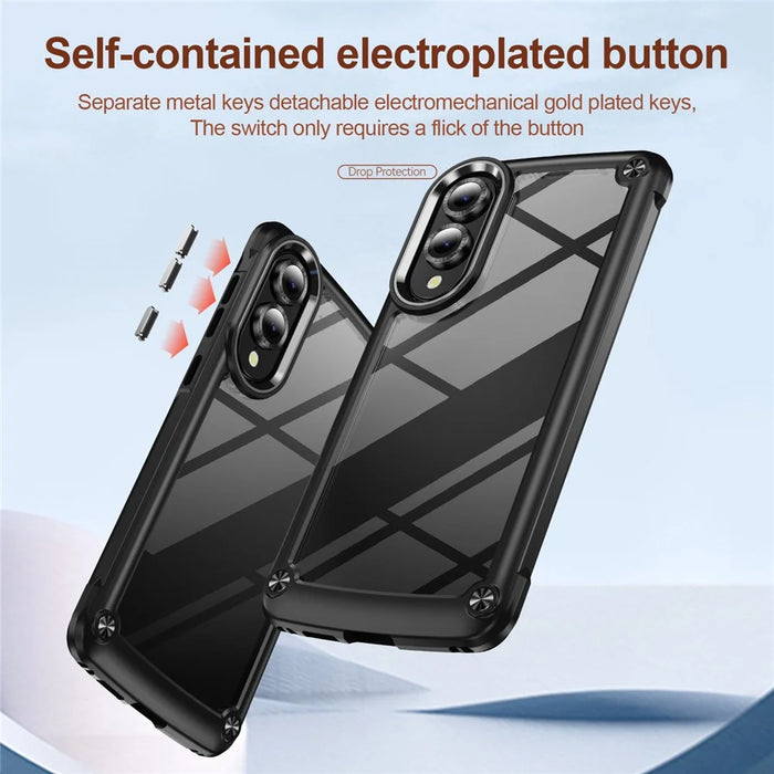 For Samsung Galaxy S25 Edge Case Anti-Drop Alloy Lens Frame PC + TPU Phone Cover - Black - 7