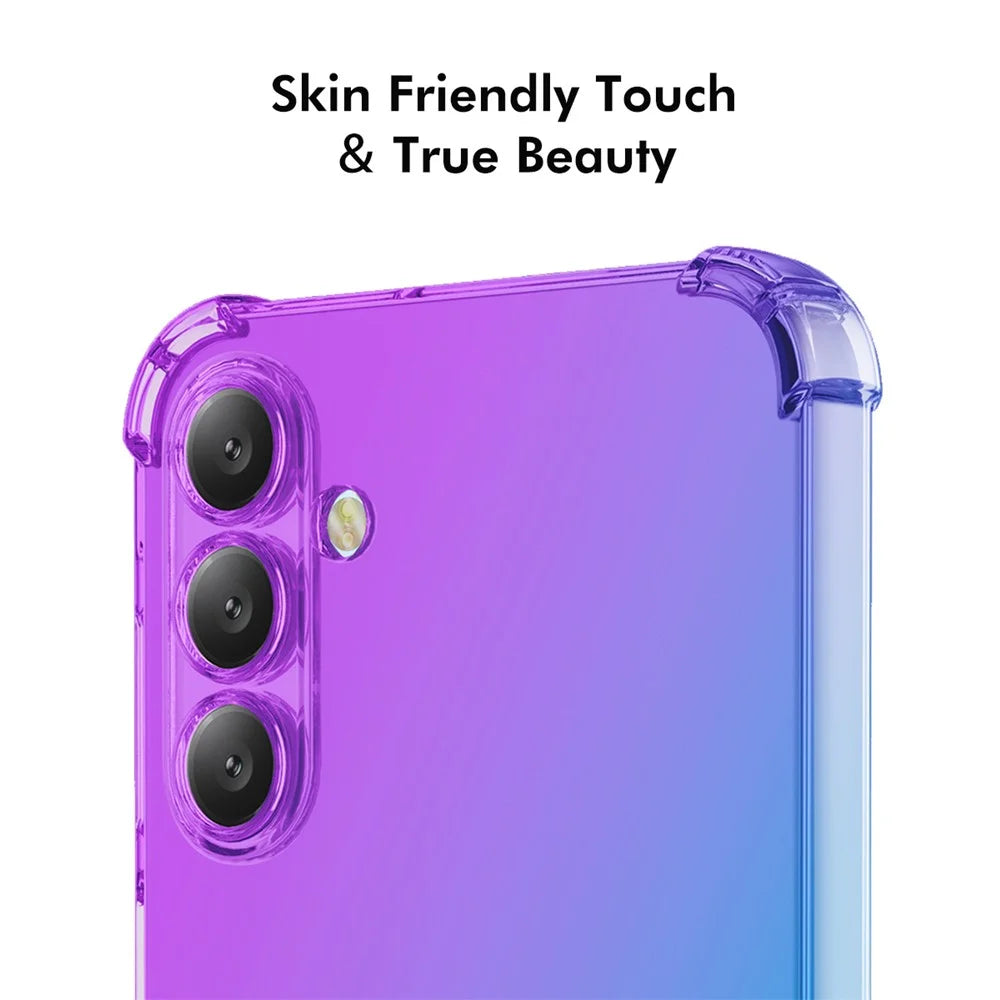 ENKAY For Samsung Galaxy A36 5G TPU Case  Thickened Four Corner Drop-Proof Phone Back Cover - Purple / Blue - 5