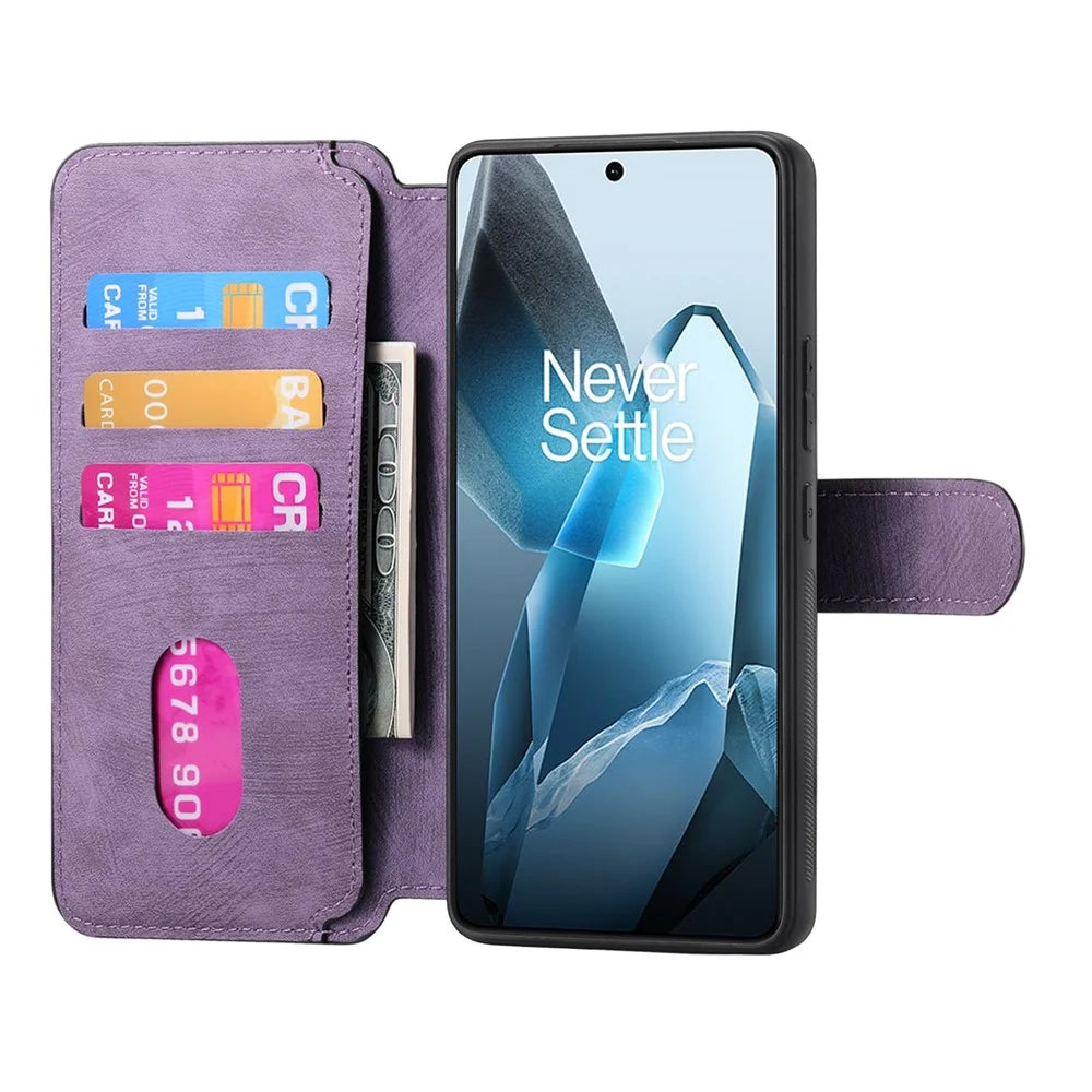 CASENEO For OnePlus Ace 5 5G / Ace 5 Pro 5G / 13R 5G Magnetic Case  Detachable Leather Phone Wallet Cover  - Purple - 4