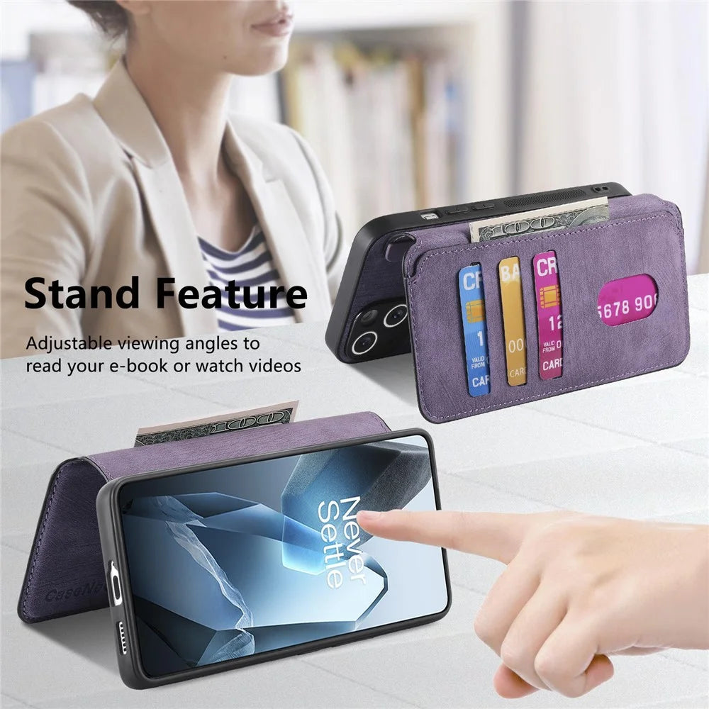 CASENEO For OnePlus Ace 5 5G / Ace 5 Pro 5G / 13R 5G Magnetic Case  Detachable Leather Phone Wallet Cover  - Purple - 7