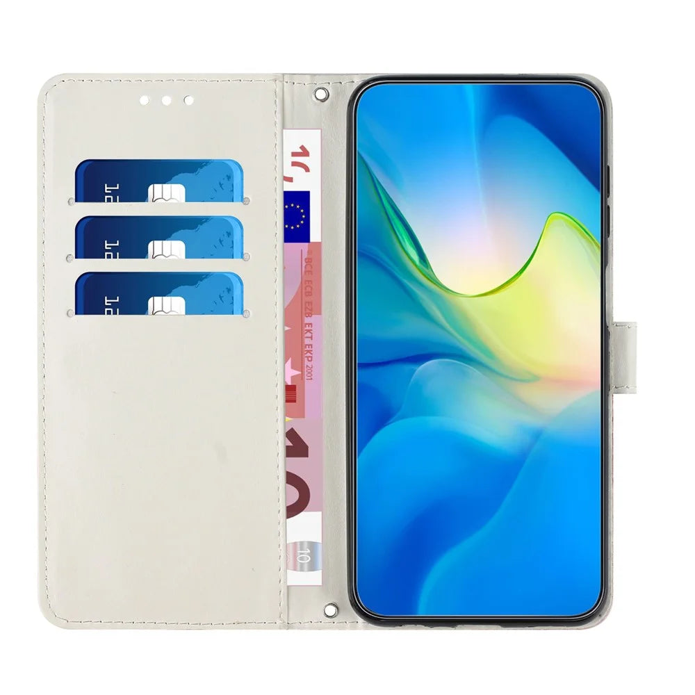 For iPhone 17e / 16e Stand Case Marble Pattern PU Leather Wallet Phone Cover - Purple - 2