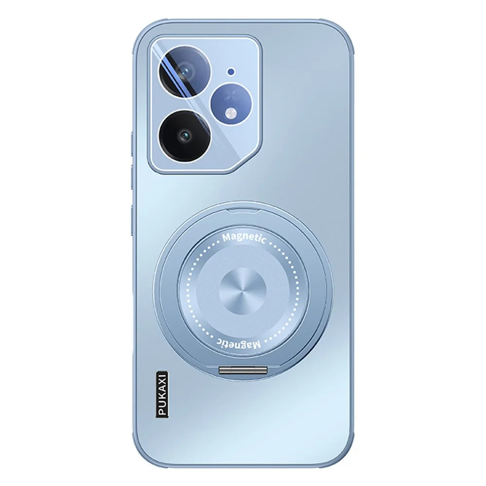 For Realme Neo7 5G Magnetic Case Kickstand TPU PC Heat Dissipation Phone Cover - Blue - 1