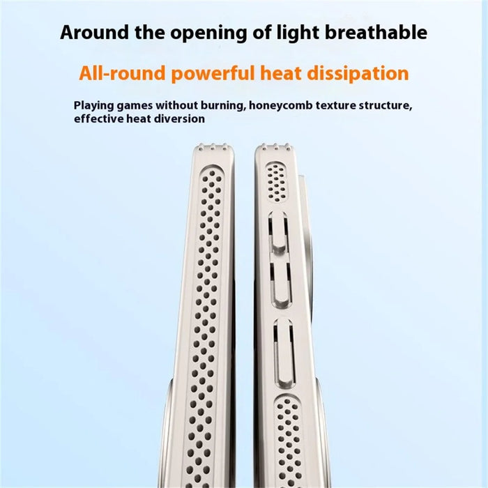 For Realme Neo7 5G Magnetic Case Kickstand TPU PC Heat Dissipation Phone Cover - Blue - 6