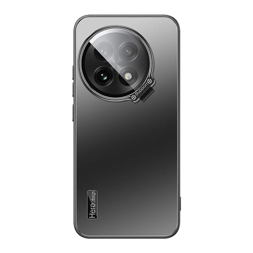 For OnePlus Ace 5 5G Case with Lens Frame Kickstand TPU + PC Dropproof Phone Cover - Black - 1