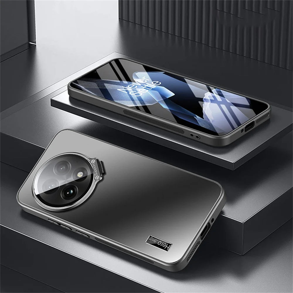 For OnePlus Ace 5 5G Case with Lens Frame Kickstand TPU + PC Dropproof Phone Cover - Black - 2