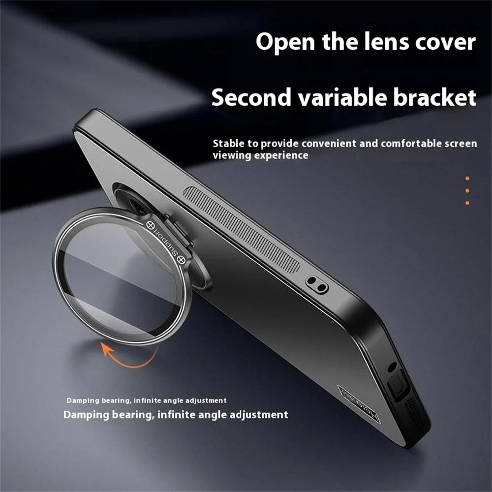 For OnePlus Ace 5 5G Case with Lens Frame Kickstand TPU + PC Dropproof Phone Cover - Black - 5