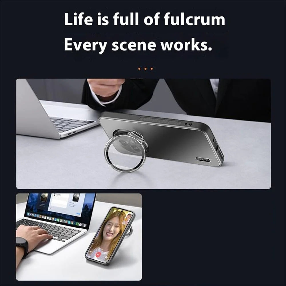 For OnePlus Ace 5 5G Case with Lens Frame Kickstand TPU + PC Dropproof Phone Cover - Black - 6