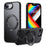 For iPhone 17e / 16e Case Rotating Kickstand PC + TPU Skin-Feel Phone Cover - Black - 1