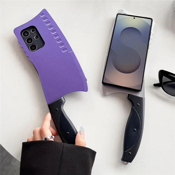 For Samsung Galaxy S25 Ultra Case Creative Knife Design TPU + PC Shockproof Phone Cover - Light Purple - 3