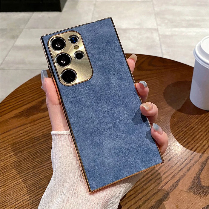 For Samsung Galaxy S25 Ultra Phone Case Shockproof Leather + TPU Electroplating Cover - Blue - 2