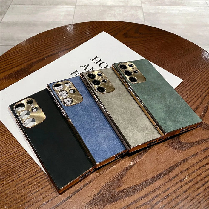 For Samsung Galaxy S25 Ultra Phone Case Shockproof Leather + TPU Electroplating Cover - Blue - 7
