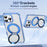 For iPhone 16 Pro Case Rotating Kickstand  PC + TPU Magnetic Phone Cover with Camera Touch Control Button - Transparent Blue - 2