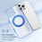 For iPhone 16 Pro Case Rotating Kickstand  PC + TPU Magnetic Phone Cover with Camera Touch Control Button - Transparent Blue - 3