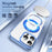 For iPhone 16 Pro Case Rotating Kickstand  PC + TPU Magnetic Phone Cover with Camera Touch Control Button - Transparent Blue - 4