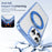 For iPhone 16 Pro Case Rotating Kickstand  PC + TPU Magnetic Phone Cover with Camera Touch Control Button - Transparent Blue - 6