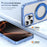 For iPhone 16 Pro Case Rotating Kickstand  PC + TPU Magnetic Phone Cover with Camera Touch Control Button - Transparent Blue - 7