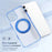 For iPhone 16 Case with Camera Touch Control Button Rotating Kickstand PC + TPU Magnetic Phone Cover - Transparent Blue - 3