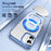 For iPhone 16 Case with Camera Touch Control Button Rotating Kickstand PC + TPU Magnetic Phone Cover - Transparent Blue - 4