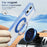 For iPhone 16 Case with Camera Touch Control Button Rotating Kickstand PC + TPU Magnetic Phone Cover - Transparent Blue - 5