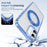 For iPhone 16 Case with Camera Touch Control Button Rotating Kickstand PC + TPU Magnetic Phone Cover - Transparent Blue - 6