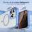 For iPhone 16 Pro Case with Camera Touch Control Button PC + TPU Phone Cover Compatible with MagSafe - Transparent Blue - 5