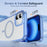 For iPhone 16 Plus Case with Camera Touch Control Button PC + TPU Phone Cover Compatible with MagSafe - Transparent Blue - 5
