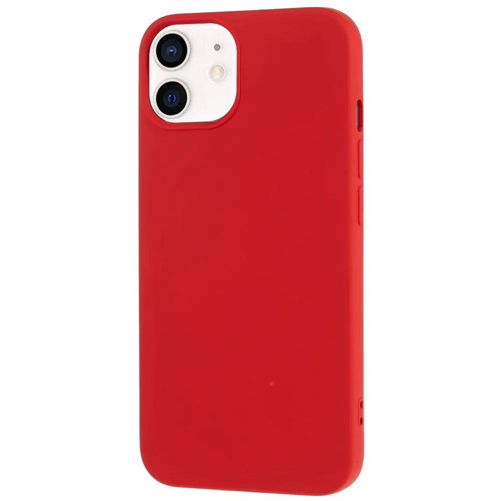 For iPhone 12 mini 5.4 inch Anti-scratch 2.0mm Soft TPU Case Drop-proof Cell Phone Cover - Red - 3