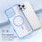 For iPhone 16 Case with Camera Touch Control Button PC + TPU Phone Cover Compatible with MagSafe - Transparent Blue - 2