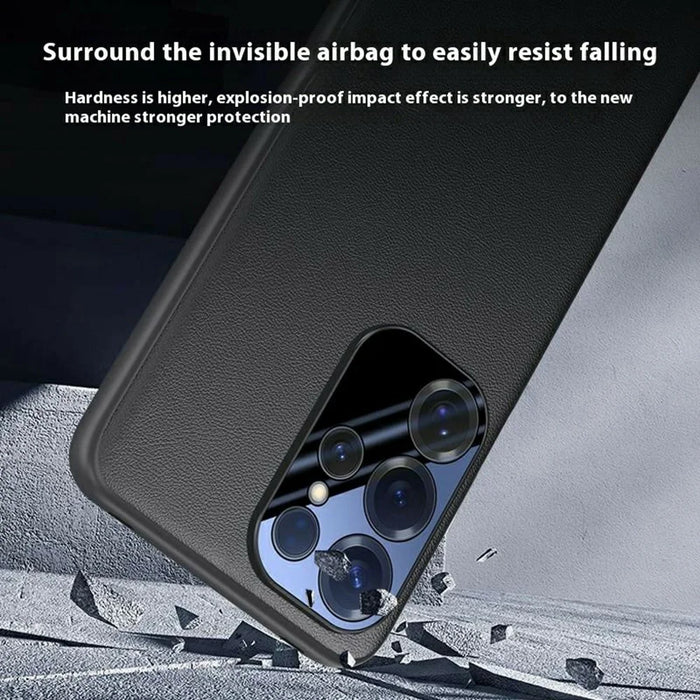 For Samsung Galaxy S25 Ultra Phone Case PU Leather + PC + TPU Protective Cover - Black - 6