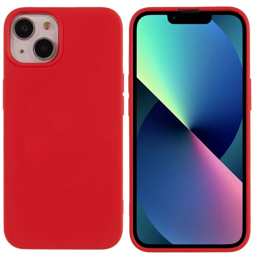 For iPhone 13 mini 5.4 inch Cell Phone Case 2.0mm Thickness Anti-drop Protection Flexible TPU Back Cover - Red - 1