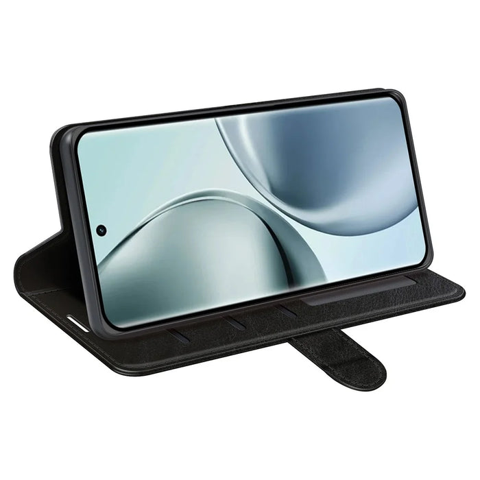 For Realme 14 Pro 5G Wallet Case Crazy Horse Texture Stand Leather Phone Cover - Black - 3