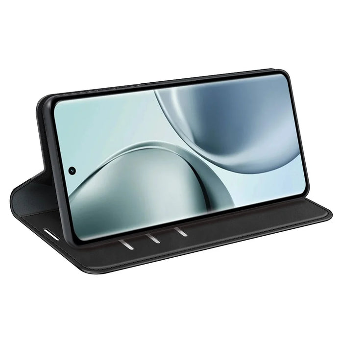 For Realme 14 Pro 5G Case Skin Touch Leather Wallet Phone Cover - Black - 3