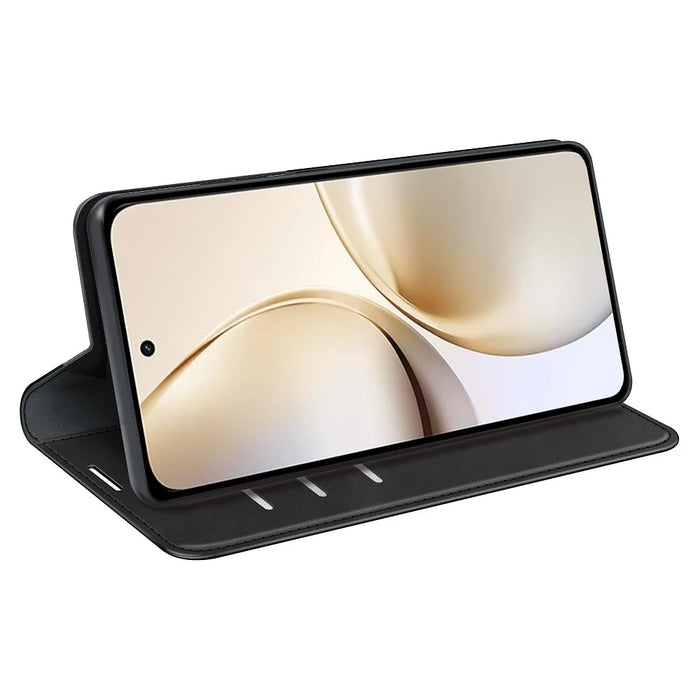 For Realme 14 Pro+ 5G Case Skin Touch Leather Wallet Phone Cover - Black - 3