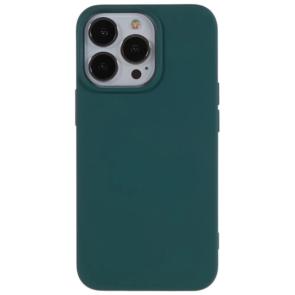 For iPhone 13 Pro Max 6.7 inch Flexible TPU Phone Case 2.0mm Drop-proof Back Cover - Midnight Green - 2
