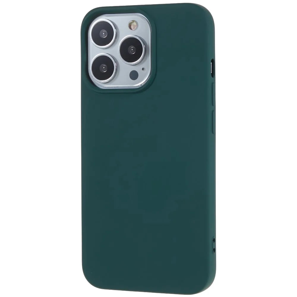 For iPhone 13 Pro Max 6.7 inch Flexible TPU Phone Case 2.0mm Drop-proof Back Cover - Midnight Green - 3