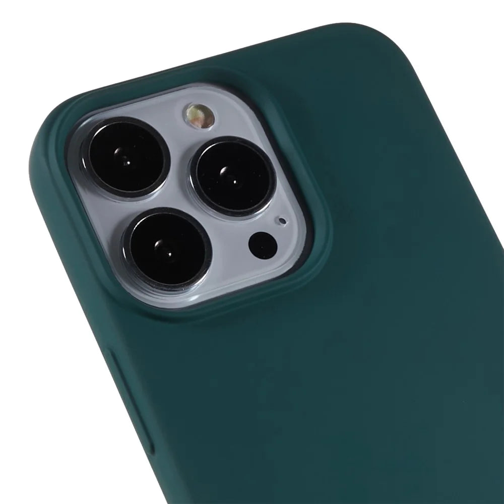 For iPhone 13 Pro Max 6.7 inch Flexible TPU Phone Case 2.0mm Drop-proof Back Cover - Midnight Green - 6