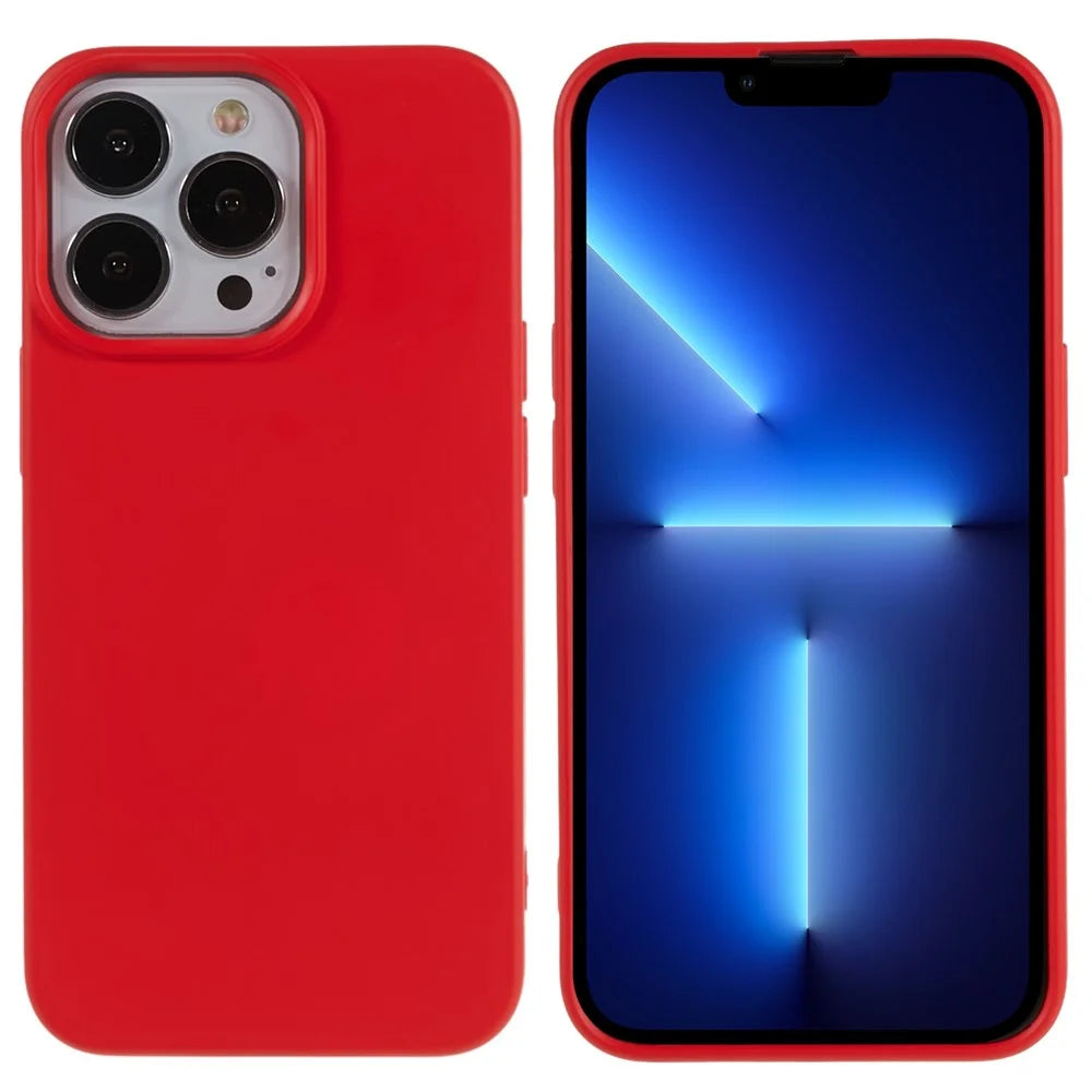 For iPhone 13 Pro 6.1 inch Flexible TPU 2.0mm Phone Cover Scratch-resistant Protective Case - Red - 1