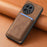 For OnePlus 13 Magnetic Case Leather Back Cover with Detachable Card Holder - Brown - 5